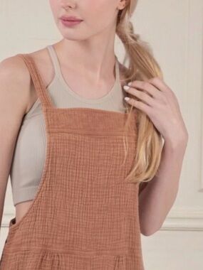 Ces Femme  Rust Brown Sleeveless Romper